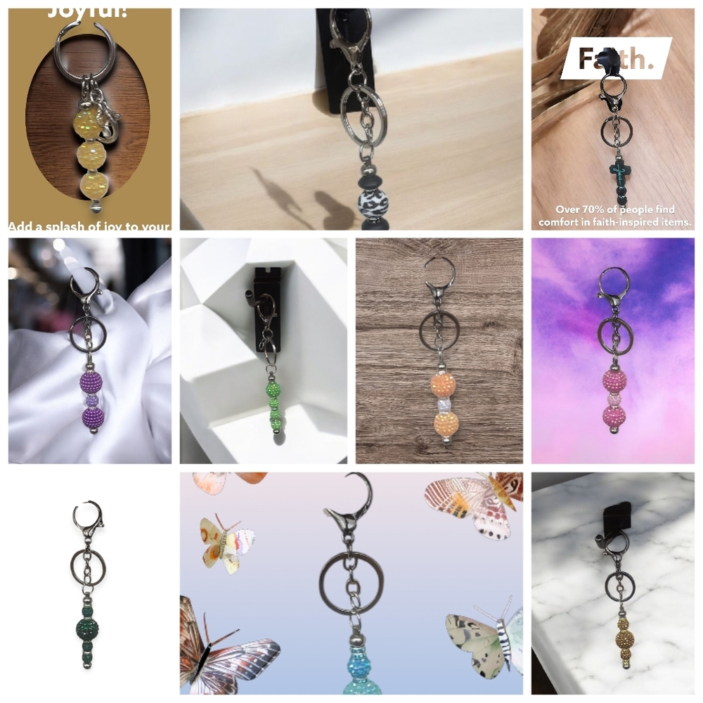 Elegant Multi-Color Beaded Keychain